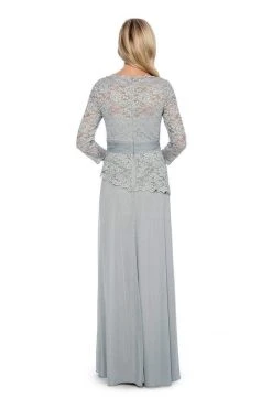 Decode 1.8 - 184004 Lace Jersey Mesh Long Sleeve Evening Dress Formal Gowns