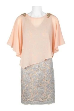 Decode 1.8 - 184467 Embellished Chiffon And Metallic Lace Dress Cocktail Dresses