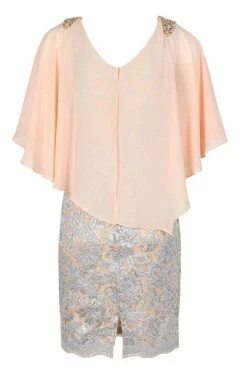 Decode 1.8 - 184467 Embellished Chiffon And Metallic Lace Dress Cocktail Dresses