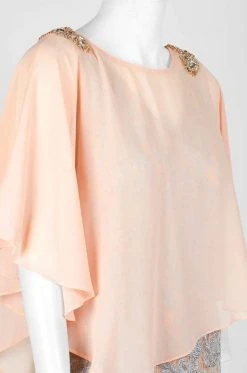 Decode 1.8 - 184467 Embellished Chiffon And Metallic Lace Dress Cocktail Dresses