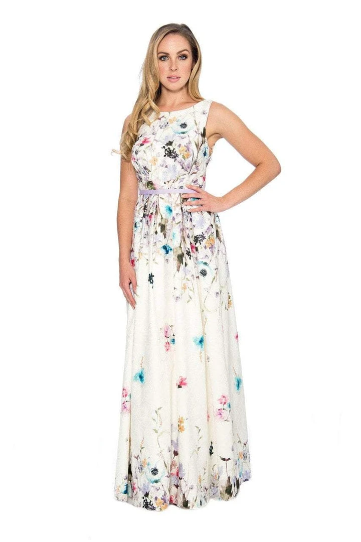 Decode 1.8 - 184552 French Floral Printed A-Line Long Dress 3 Decode 1.8 - 184552 French Floral Printed A-Line Long Dress