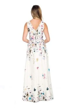 Decode 1.8 - 184552 French Floral Printed A-Line Long Dress 8 Decode 1.8 - 184552 French Floral Printed A-Line Long Dress