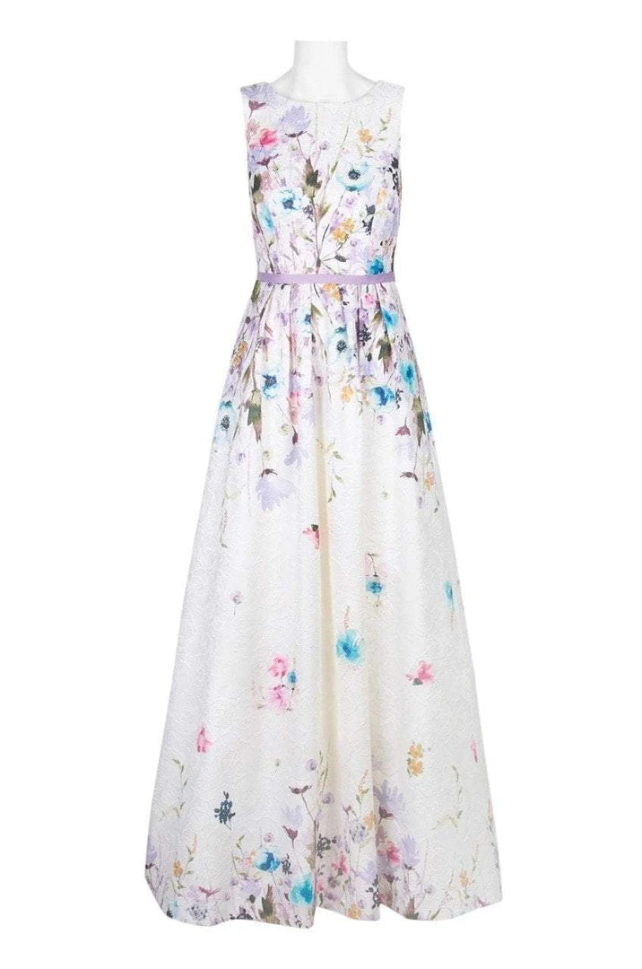 Decode 1.8 - 184552 French Floral Printed A-Line Long Dress 5 Decode 1.8 - 184552 French Floral Printed A-Line Long Dress