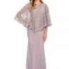 Decode 1.8 - 184553 Jersey Knit Long Gown With Lace Cape 1 Decode 1.8 - 184553 Jersey Knit Long Gown With Lace Cape