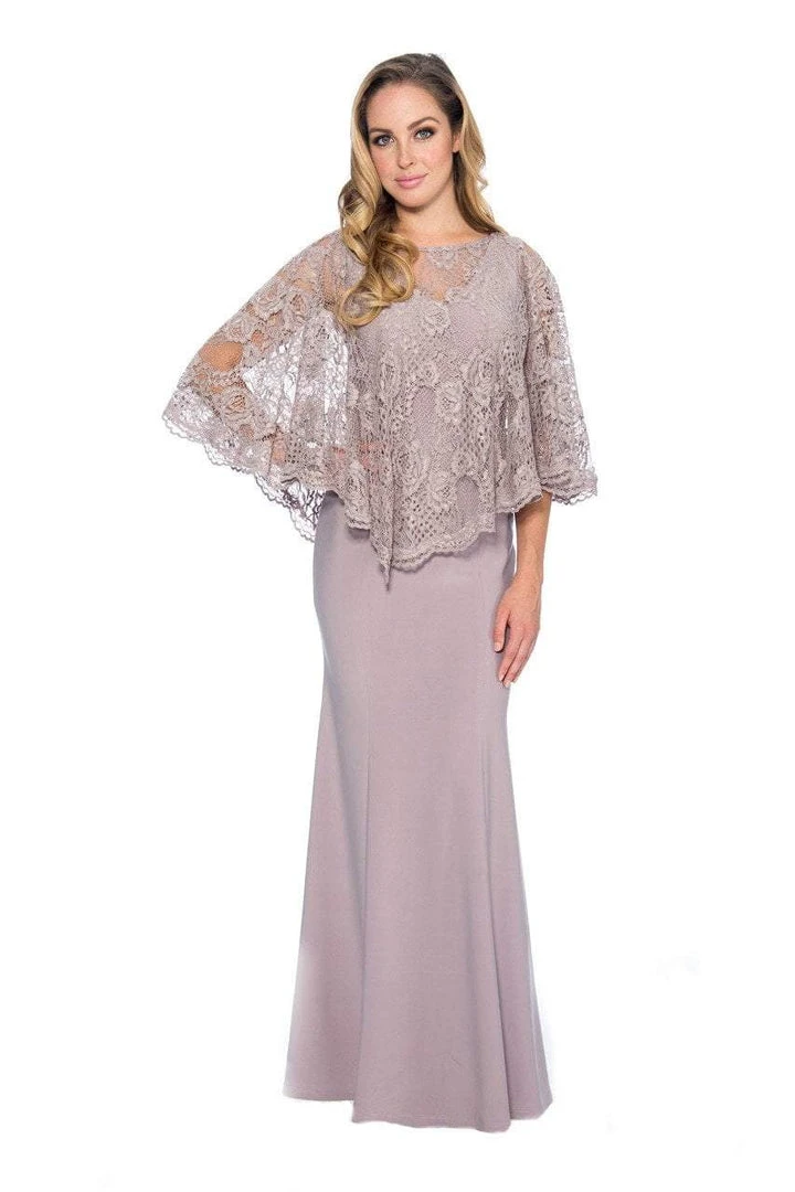 Decode 1.8 - 184553 Jersey Knit Long Gown With Lace Cape 3 Decode 1.8 - 184553 Jersey Knit Long Gown With Lace Cape