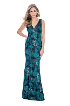 Formal Gowns Decode 1.8 - 184659 Floral Print Jacquard Trumpet Dress