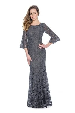 Formal Gowns Decode 1.8 - 184672 Lace Embroidered Bell Sleeve Trumpet Dress