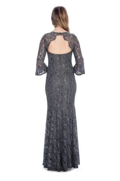 Formal Gowns Decode 1.8 - 184672 Lace Embroidered Bell Sleeve Trumpet Dress