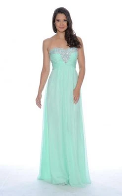 Formal Gowns Decode 1.8 - Crystal Stone Embellished Chiffon Gown 182556