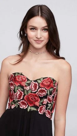 Decode 1.8 - Embroidered Sweetheart Evening Dress 184068 - 1 Pc. Black In Size 2 Available