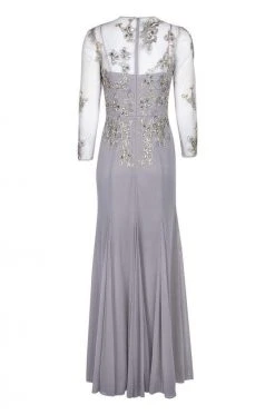 Decode 1.8 - Floral Embroidered V-Neck Trumpet Gown 184244 - 1 Pc Silver In Size 10 Available 8 Decode 1.8 - Floral Embroidered V-Neck Trumpet Gown 184244 - 1 Pc Silver In Size 10 Available