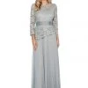 Formal Gowns Decode 1.8 - Long Sleeve Lace Peplum Evening Dress 184004 - 1 Pc Sage In Size 2 Available