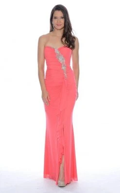 Plus Size Dresses Decode 1.8 - Strapless Bejeweled Sweetheart Evening Gown 182238