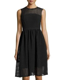 Cocktail Dresses Donna Morgan - D3109M Jacquard Jewel Neck A-line Dress