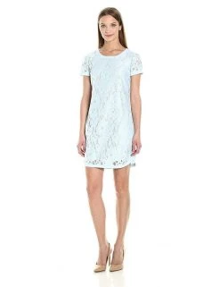 Cocktail Dresses Donna Morgan - D4924M Short Sleeve Floral Lace Mini Dress