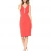 Cocktail Dresses Donna Morgan - D6010M V-neck Stretch Crepe Sheath Dress