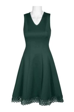 Cocktail Dresses Donna Ricco - DR50487 V Neck Sleeveless Cocktail Dress With Lace Hem 8 Cocktail Dresses Donna Ricco - DR50487 V Neck Sleeveless Cocktail Dress With Lace Hem