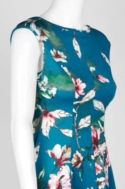 Donna Ricco - DR50916 Floral Printed Bateau Scuba A-line Dress Cocktail Dresses 11 Donna Ricco - DR50916 Floral Printed Bateau Scuba A-line Dress Cocktail Dresses