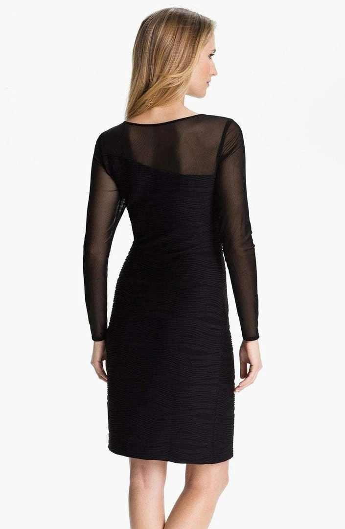 Cocktail Dresses Donna Ricco - Illusion Sleeve Textured Dress 8438320M - 1 Pc Black In Size 4 Available 4 Cocktail Dresses Donna Ricco - Illusion Sleeve Textured Dress 8438320M - 1 Pc Black In Size 4 Available