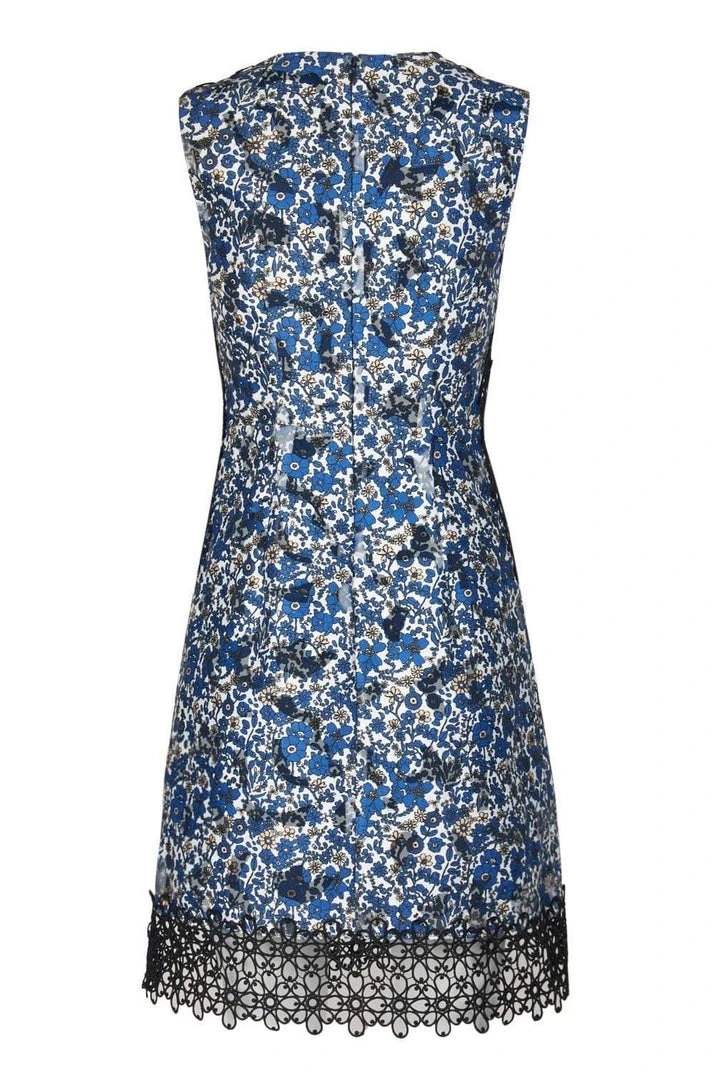 Elie Tahari - E40F9617 Floral Printed Crochet A-line Dress 6 Elie Tahari - E40F9617 Floral Printed Crochet A-line Dress