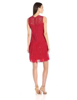 Cocktail Dresses Elie Tahari - E41VA607 Embellished Crochet A-line Dress