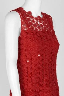 Cocktail Dresses Elie Tahari - E41VA607 Embellished Crochet A-line Dress