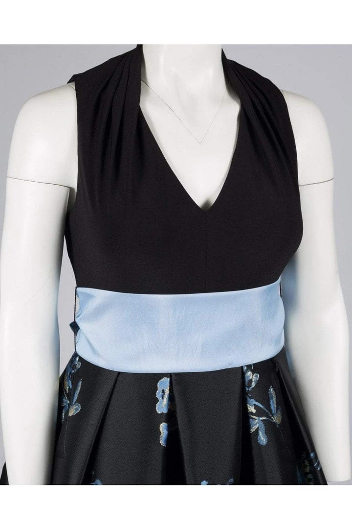 Formal Gowns Eliza J Evening - EJ8M8380 Two Tone Floral Printed A-line Dress 6 Formal Gowns Eliza J Evening - EJ8M8380 Two Tone Floral Printed A-line Dress