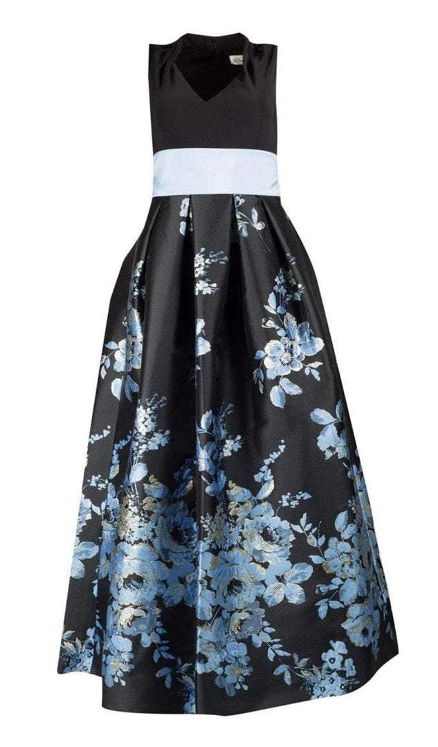 Formal Gowns Eliza J Evening - EJ8M8380 Two Tone Floral Printed A-line Dress 4 Formal Gowns Eliza J Evening - EJ8M8380 Two Tone Floral Printed A-line Dress