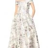Long Dresses Eliza J Evening - Floral Printed Off-Shoulder A-line Dress EJ8M8107 - 1 Pc Blush In Size 12 Available