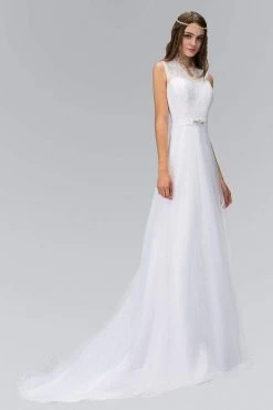 Formal Gowns Elizabeth K Bridal - GL1416 Sleeveless Fringed Lace Bodice A-Line Wedding Gown 7 Formal Gowns Elizabeth K Bridal - GL1416 Sleeveless Fringed Lace Bodice A-Line Wedding Gown