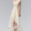 Elizabeth K Bridal - GL1426 Pearl And Rhinestone Embellished High Low Dress Formal Gowns 2 Elizabeth K Bridal - GL1426 Pearl And Rhinestone Embellished High Low Dress Formal Gowns