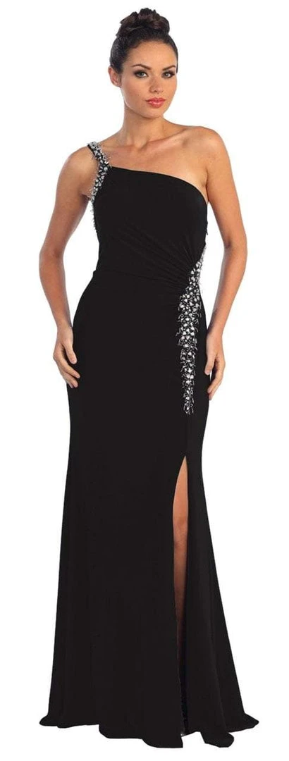 Elizabeth K - GL1009 One Shoulder Long Dress With Slit 3 Elizabeth K - GL1009 One Shoulder Long Dress With Slit