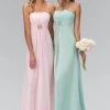 Formal Gowns Elizabeth K - GL1020 Jewel Accented Fan Bustline Chiffon Dress