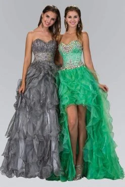 Elizabeth K - GL1026 Jeweled Sweetheart Long Ruffled Dress Formal Gowns