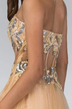 Elizabeth K - GL1045 Strapless Embellished Long Gown Formal Gowns