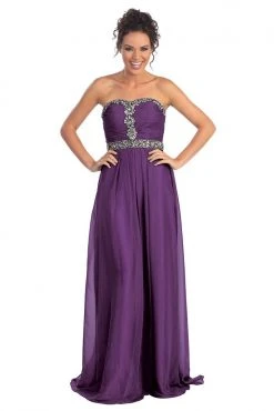 Formal Gowns Elizabeth K - GL1058 Shirred Chiffon Sweetheart A-Line Gown