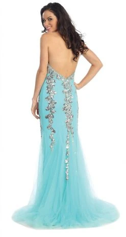 Formal Gowns Elizabeth K - GL1067 Strapless Sequin Accented Trumpet Gown 8 Formal Gowns Elizabeth K - GL1067 Strapless Sequin Accented Trumpet Gown