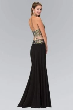 Elizabeth K - GL1070 Jeweled Halter Neck Jersey Trumpet Dress Formal Gowns