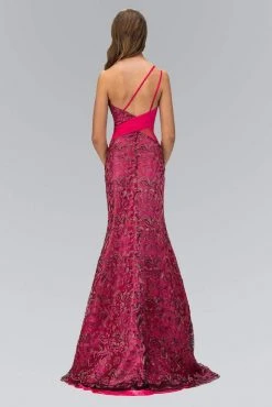 Formal Gowns Elizabeth K - GL1095 Embellished Asymmetrical Neck Trumpet Dress 7 Formal Gowns Elizabeth K - GL1095 Embellished Asymmetrical Neck Trumpet Dress