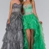 Elizabeth K - GL1098 Bedazzled Sweetheart Organza High-Low Dress Formal Gowns 1 Elizabeth K - GL1098 Bedazzled Sweetheart Organza High-Low Dress Formal Gowns