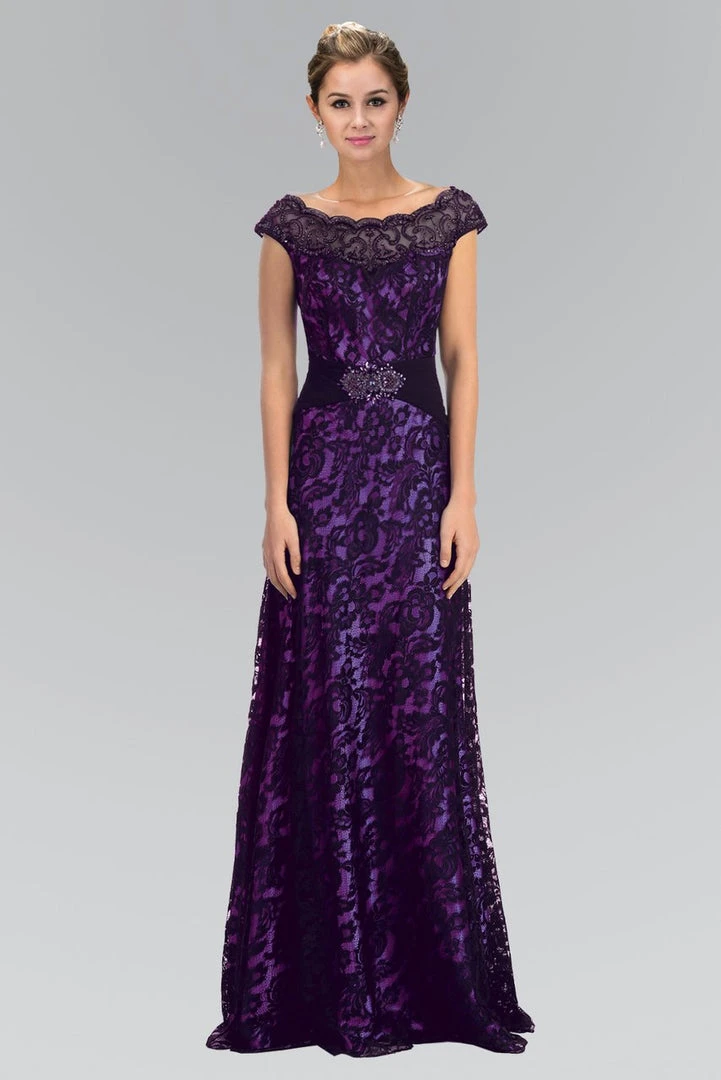 Formal Gowns Elizabeth K - GL1102 Lace Floral Long Dress 3 Formal Gowns Elizabeth K - GL1102 Lace Floral Long Dress