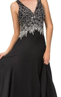 Formal Gowns Elizabeth K - GL1113 V-Neck Sleeveless Long Dress