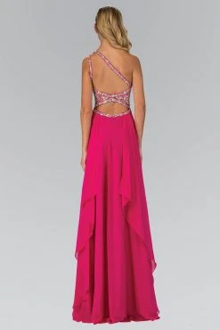 Elizabeth K - GL1128 Asymmetrical Bejeweled Chiffon Gown 6 Elizabeth K - GL1128 Asymmetrical Bejeweled Chiffon Gown