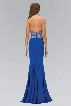 Formal Gowns Elizabeth K - GL1301 Bead Embellished Halter Neck Trumpet Gown 6 Formal Gowns Elizabeth K - GL1301 Bead Embellished Halter Neck Trumpet Gown