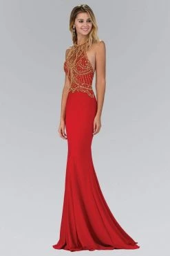 Formal Gowns Elizabeth K - GL1301 Bead Embellished Halter Neck Trumpet Gown 7 Formal Gowns Elizabeth K - GL1301 Bead Embellished Halter Neck Trumpet Gown