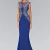 Elizabeth K - GL1306 Bead Embellished Boat Neck Jersey Gown Formal Gowns 2 Elizabeth K - GL1306 Bead Embellished Boat Neck Jersey Gown Formal Gowns