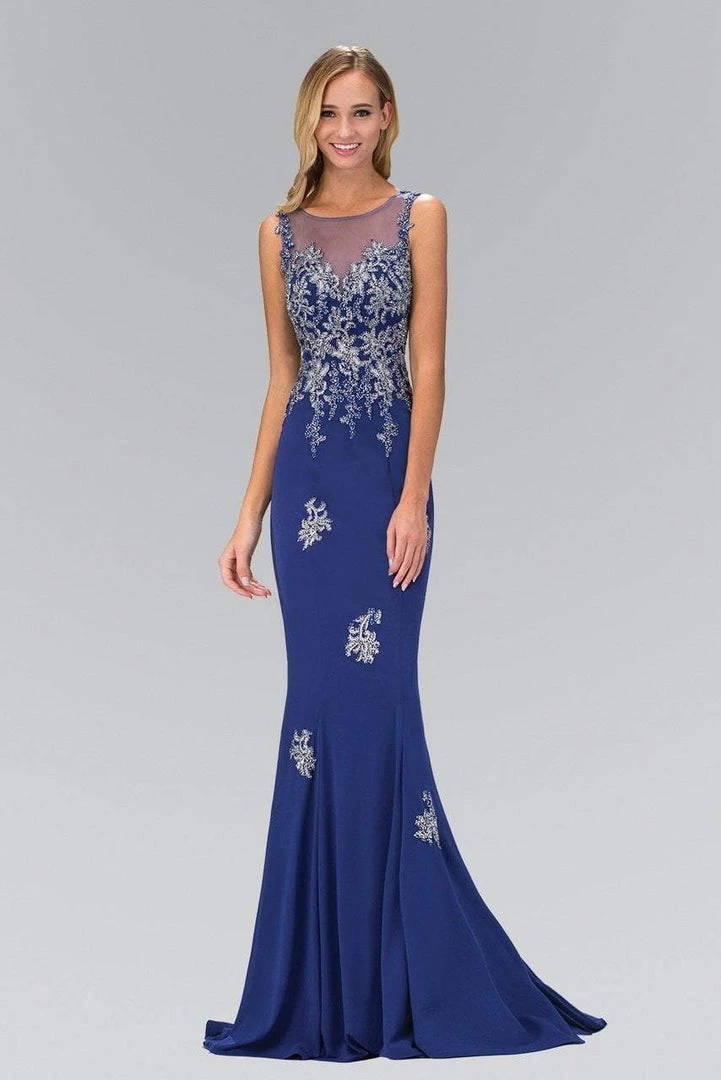 Elizabeth K - GL1314 Beaded Illusion Bateau Neck Trumpet Gown Formal Gowns 3 Elizabeth K - GL1314 Beaded Illusion Bateau Neck Trumpet Gown Formal Gowns
