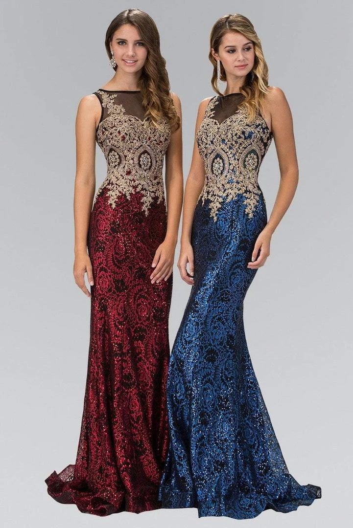 Elizabeth K - GL1319 Embellished Illusion Bateau Neck Gown 6 Elizabeth K - GL1319 Embellished Illusion Bateau Neck Gown
