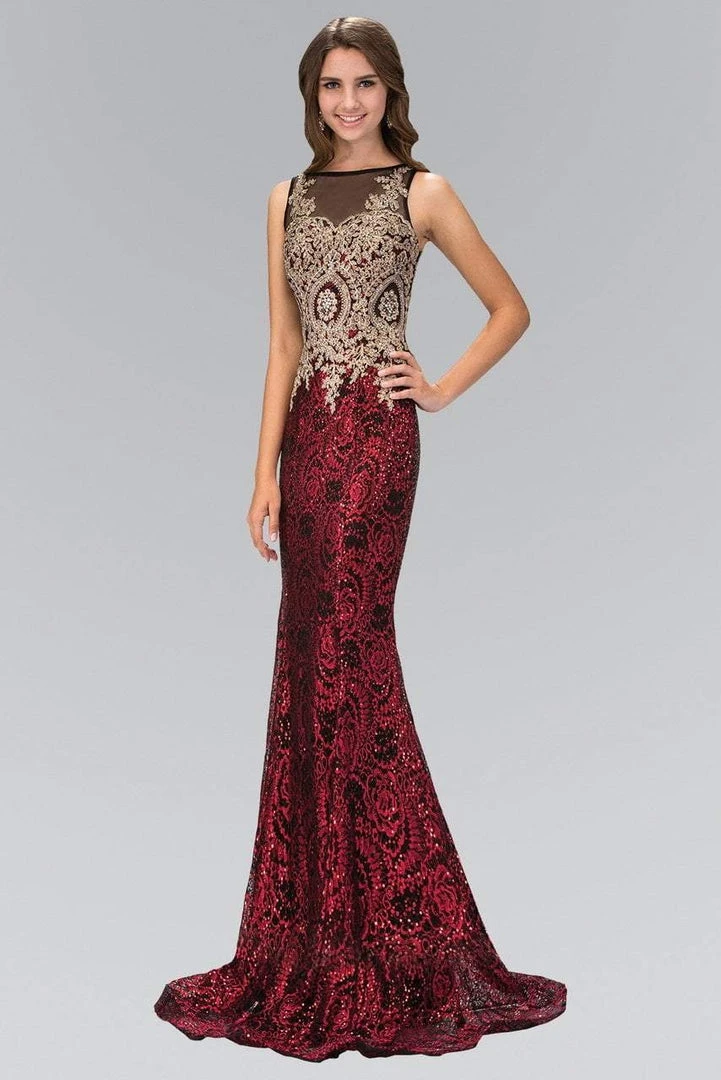 Elizabeth K - GL1319 Embellished Illusion Bateau Neck Gown 3 Elizabeth K - GL1319 Embellished Illusion Bateau Neck Gown