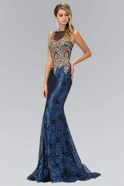 Elizabeth K - GL1319 Embellished Illusion Bateau Neck Gown 8 Elizabeth K - GL1319 Embellished Illusion Bateau Neck Gown